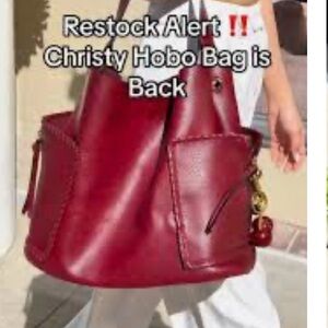 Christy inspired Burgundy Hobo Bag with rope detail on the handle.